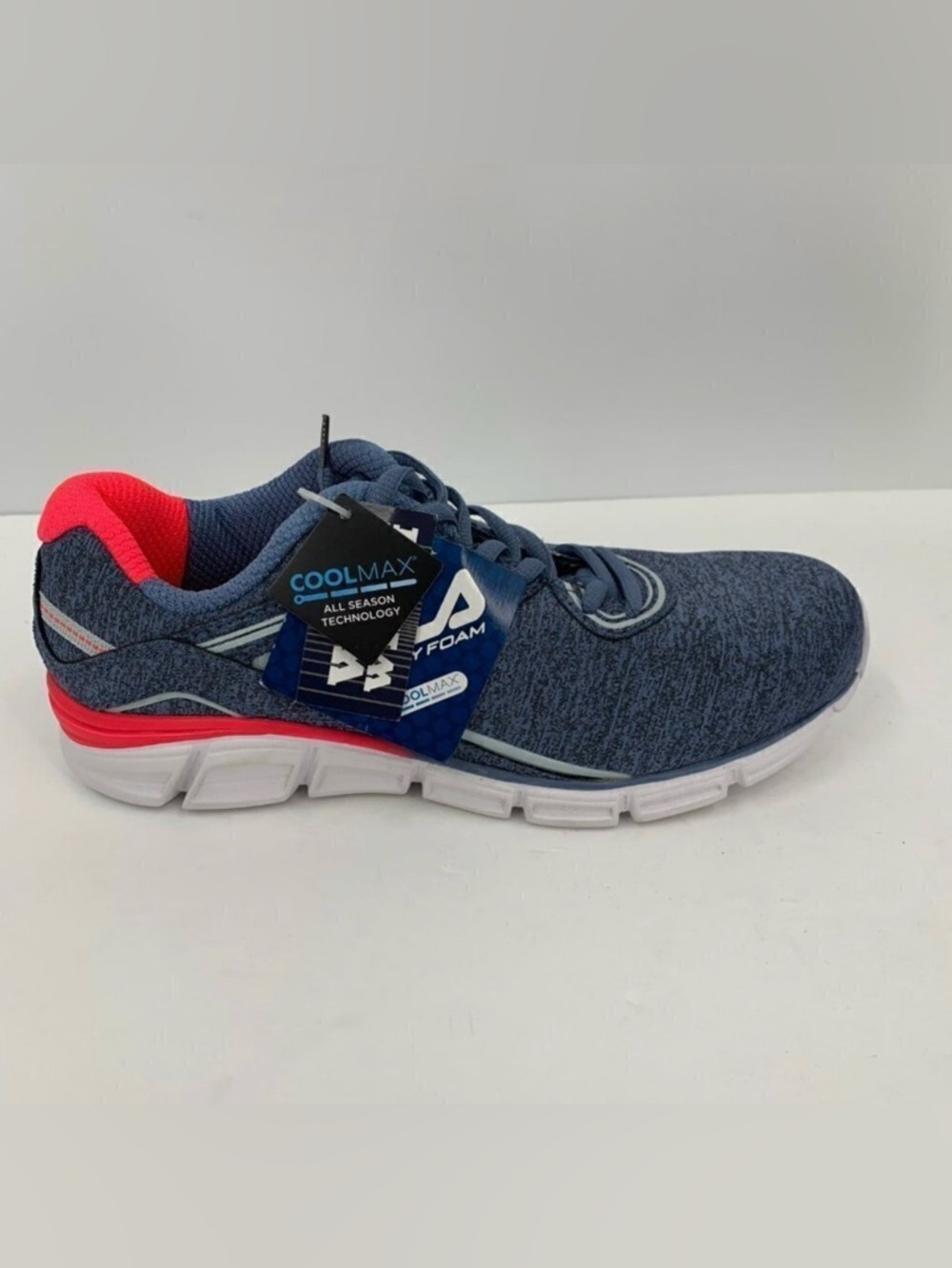 FILA Coolmax Memory Foam sneaker tennis shoe comfort women blue new 9.5 WIDE